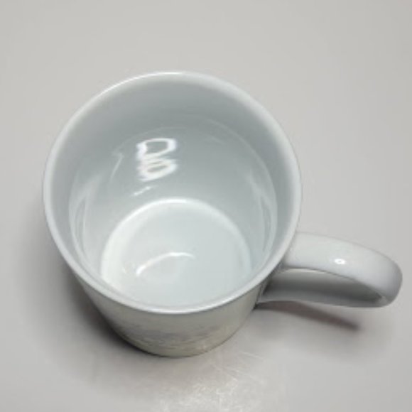 GERMAN YELLOW & GREEN COFFE MUG WITH CAT & FLORAL BOQUET GERMAN SAYING ON BACK - Picture 4 of 4